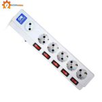 چند خانه فیوز دار 1+5 با کابل 5متری - 1.8 متری پارت الکتریک