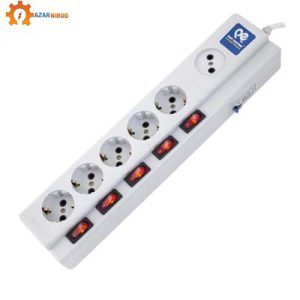 چند خانه فیوز دار 1+5 با کابل 1.8 متری پارت الکتریک