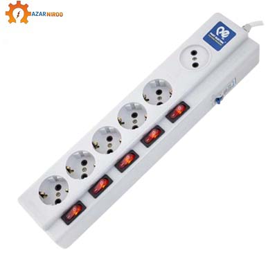 چند خانه فیوز دار 1+5 با کابل 1.8 متری پارت الکتریک